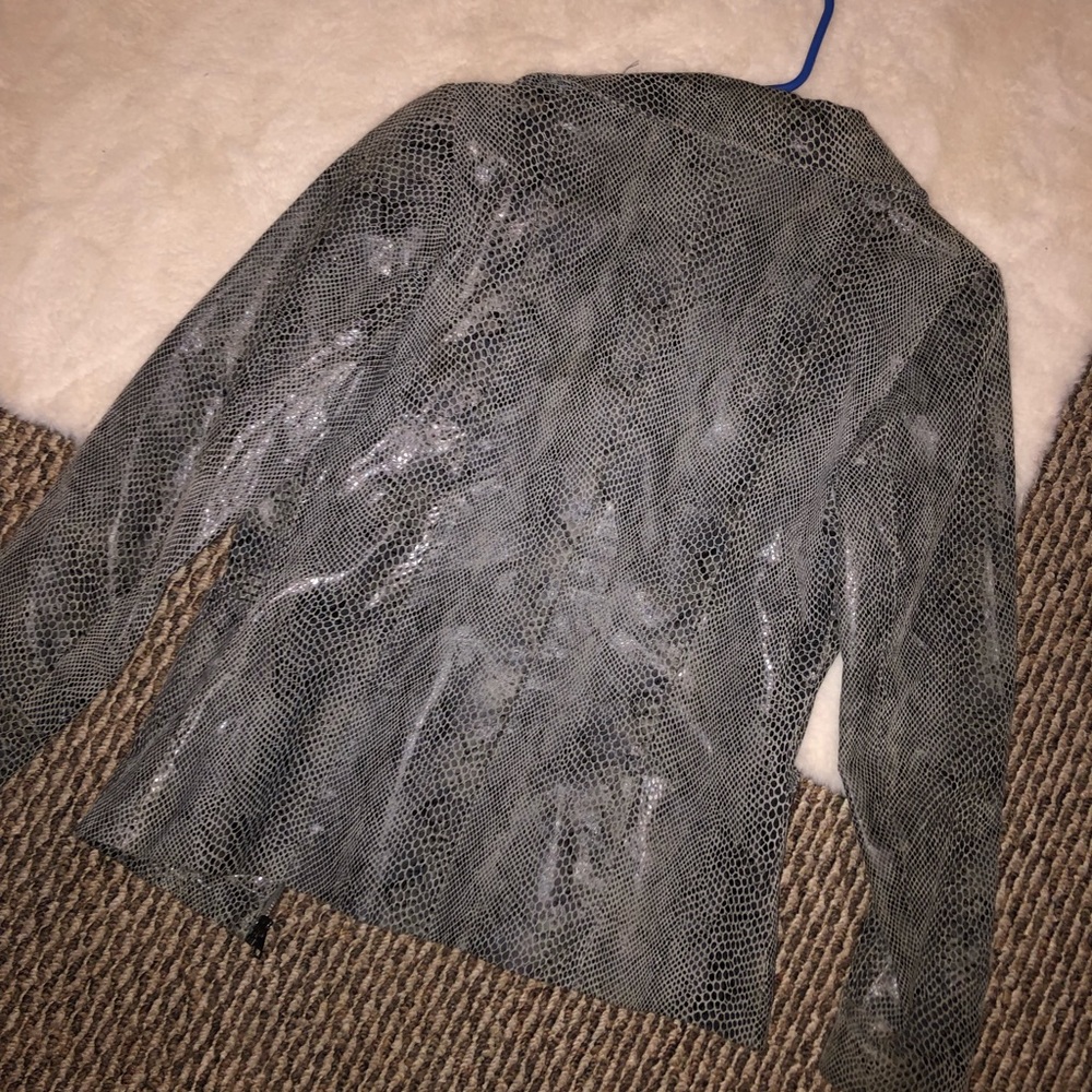 Genuine Leather Snakeskin Pattern Jacket - image 2
